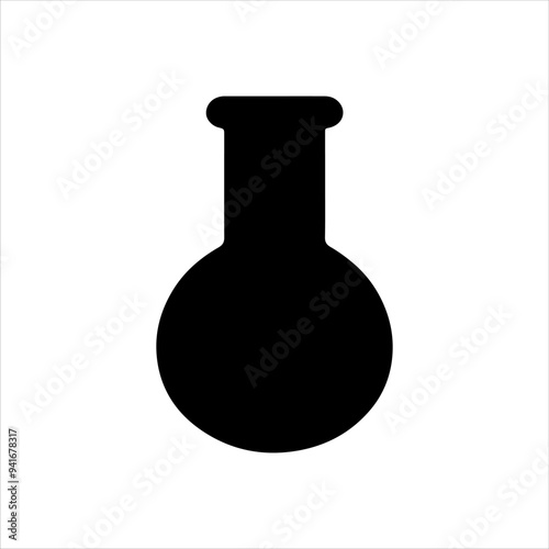 Volumetric flask silhouette vector illustration design on white background.