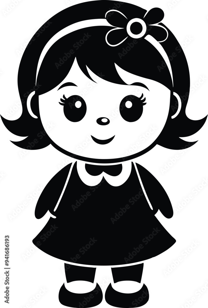 cute baby girl silhouette illustration black and white cute baby girl silhouette illustration black and white