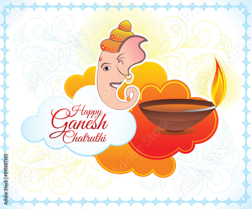 artistic creative ganesh chaturthi background.eps