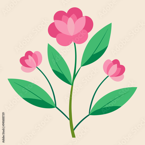 Pink flower is  vector 