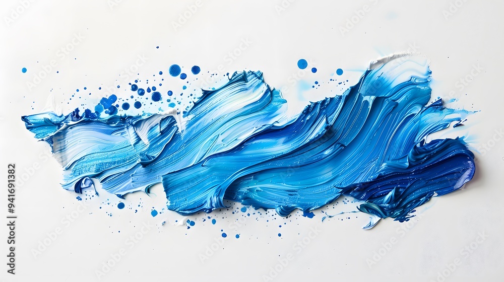 Blue Oil Paint Texture on White Background Blue Oil Paint Texture on White Background