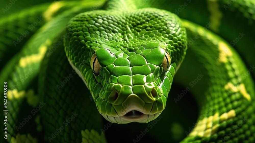 Close-up of a Green Snake