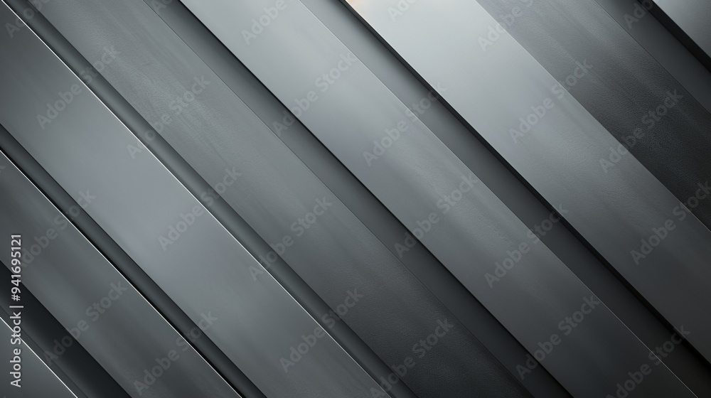 Obraz premium A sleek, diagonal arrangement of metallic panels creating a modern, industrial aesthetic.
