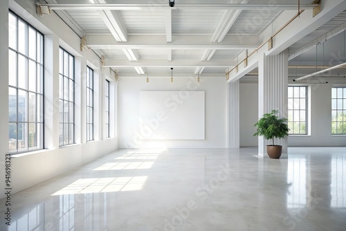 Expansive White Canvas: Minimal, Airy, Spacious, Serene, Calm