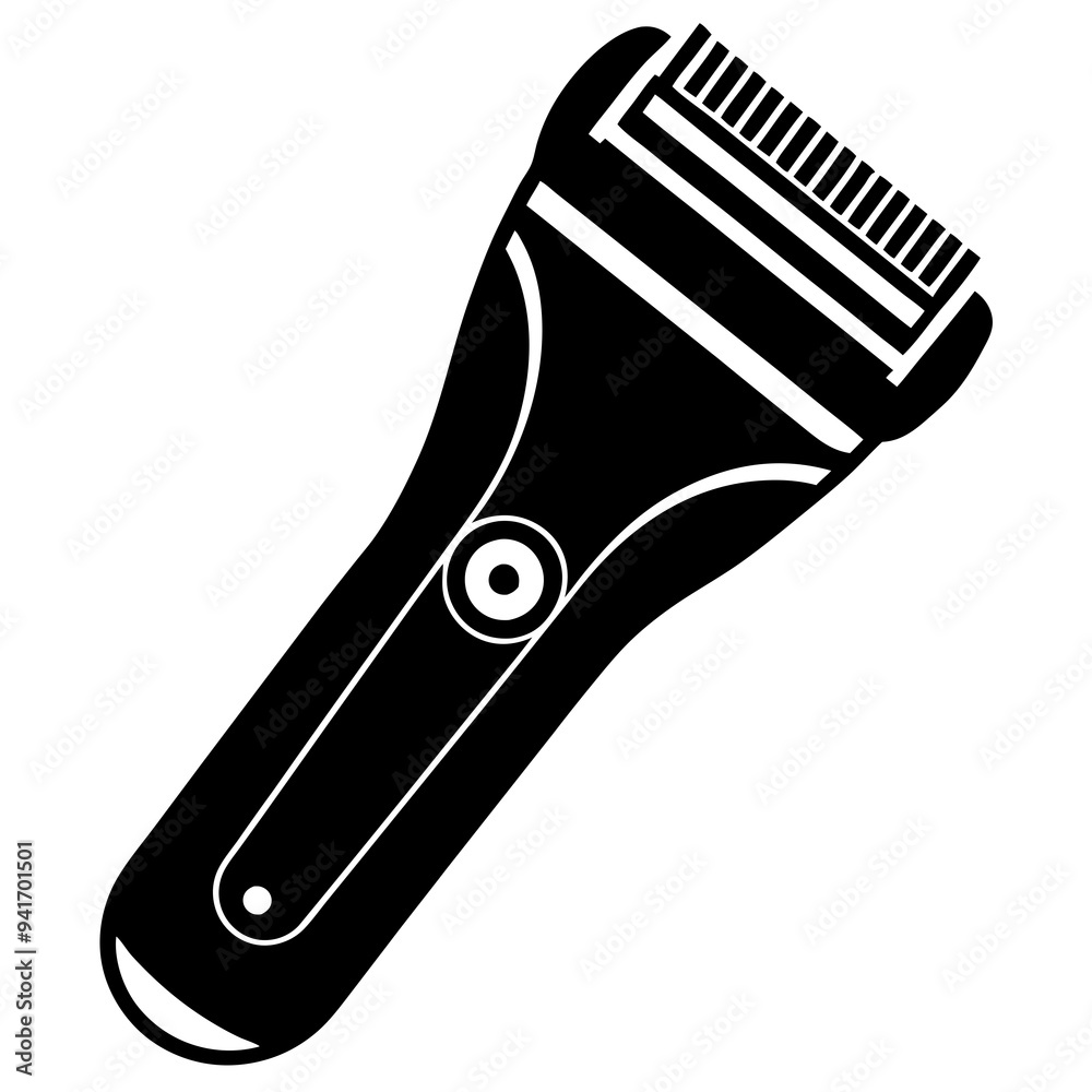 Obraz premium Electric Shaver Silhouette Vector on White Background