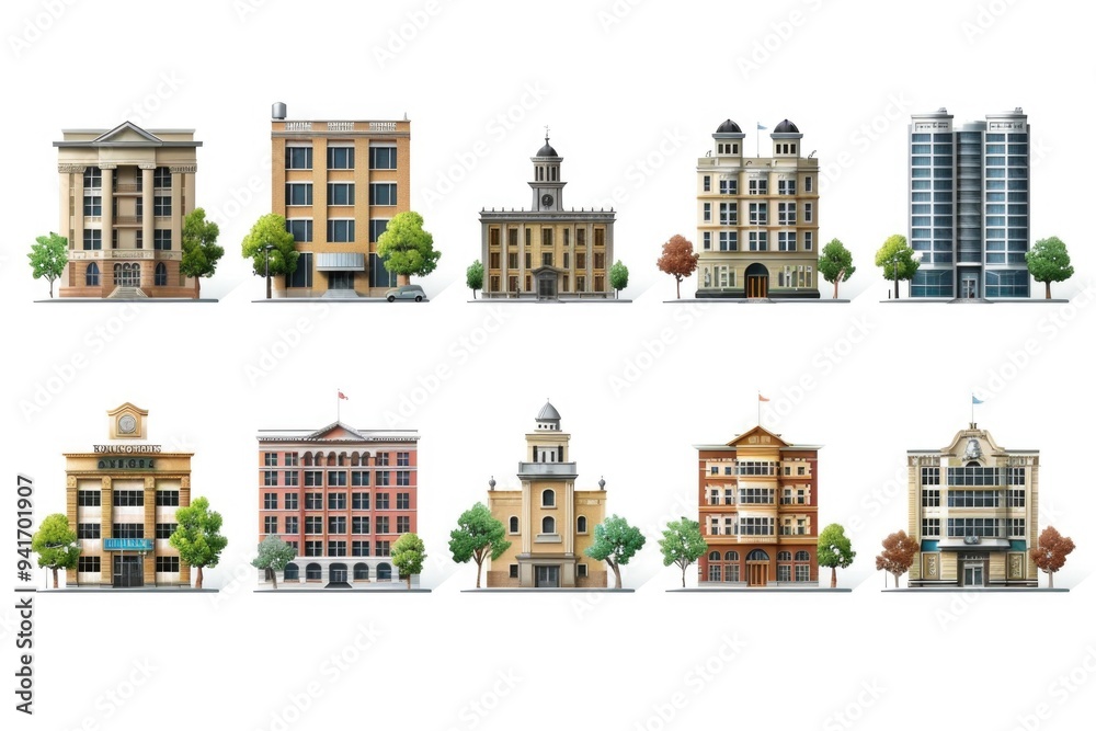 Aerial view of a town surrounded by trees, perfect for use in urban planning or architecture projects Aerial view of a town surrounded by trees, perfect for use in urban planning or architecture projects