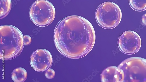 Wallpaper Mural Red Soap Bubbles on Purple Background, Abstract Image, Texture, Pattern, Wallpaper, Cover and Screen of Smartphone, Cell Phone, Computer, Laptop, 9:16 and 16:9 Format Torontodigital.ca