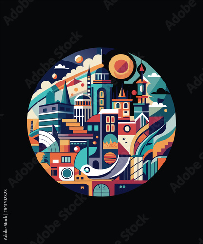 Colorful Abstract T-shirt Vector Design