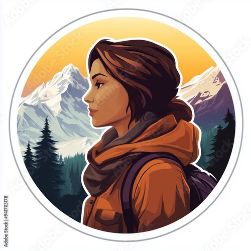 Female Hiking Silhouette