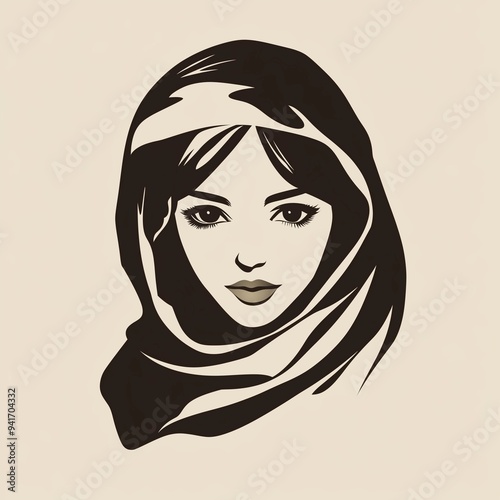 Black and White Female Silhouette Graphical illustration