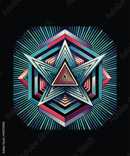 Colorful Abstract T-shirt Vector Design