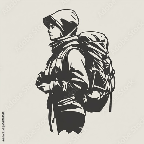 Female Hiking Silhouette