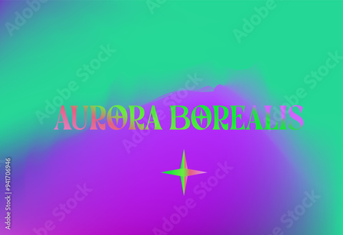 Abstract blurred background in The Northern Lights or Aurora Borealis colors.