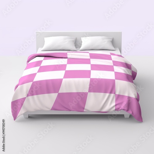 Super cool retro modern trendy checkery soft Magenta colors irregular cartoonish pattern photo