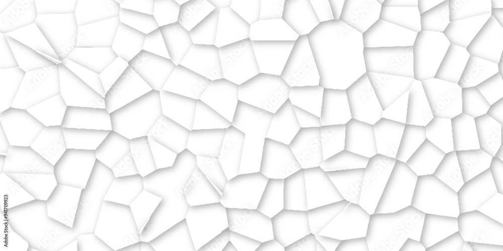 white stains broken glass background texture. geometric pattern with 3d shapes vector Illustration. white broken wall paper in decoration. low poly crystal mosaic background.
white stains broken glass background texture. geometric pattern with 3d shapes vector Illustration. white broken wall paper in decoration. low poly crystal mosaic background.