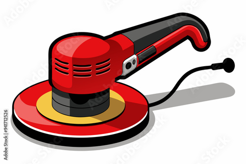 Red and Black Electric Polisher with Ergonomic Handle and Rotating Pad
