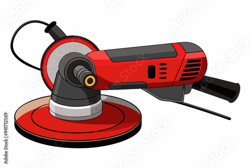 Red and Black Electric Polisher with Ergonomic Handle and Rotating Pad