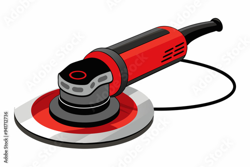 Red and Black Electric Polisher with Ergonomic Handle and Rotating Pad