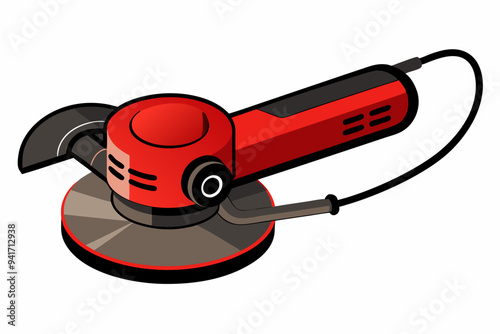 Red and Black Electric Polisher with Ergonomic Handle and Rotating Pad