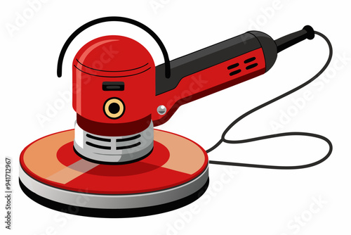 Red and Black Electric Polisher with Ergonomic Handle and Rotating Pad