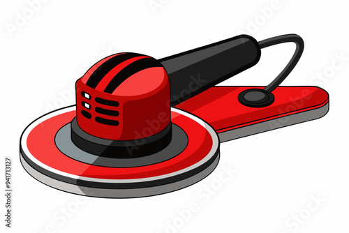 Red and Black Electric Polisher with Ergonomic Handle and Rotating Pad