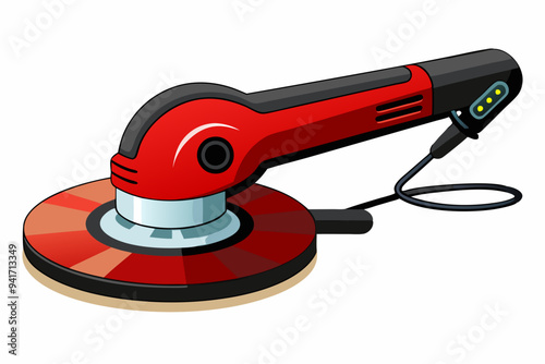 Red and Black Electric Polisher with Ergonomic Handle and Rotating Pad
