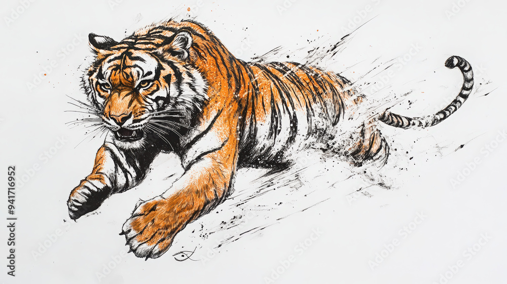 Obraz premium tiger pencil drawing 