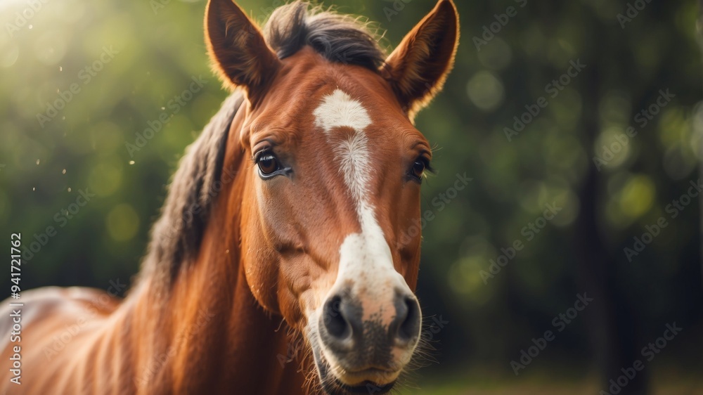 Close Up of a Horse with a Playful Expression.