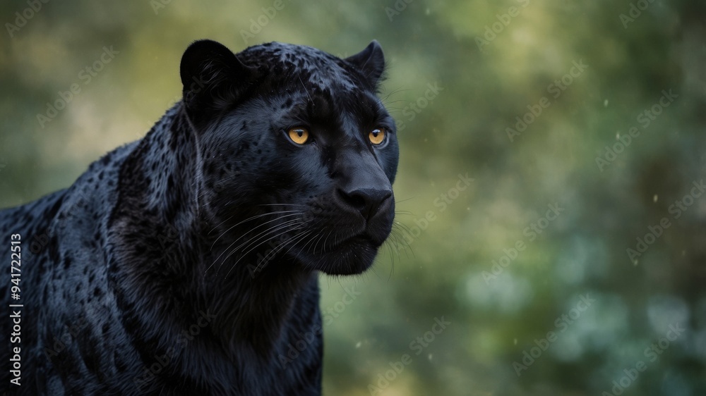 Black Panther in Abstract Watercolor Style. Black Panther in Abstract Watercolor Style.