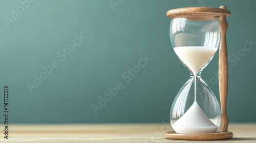 An hourglass with the sand representing the company s timeline, from startup to success