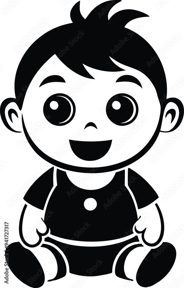 cute baby boy silhouette illustration black and white cute baby boy silhouette illustration black and white