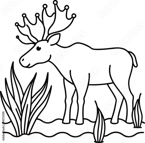 Adorable deer line art great for kids to color and add their personal touch to 