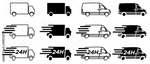 Van Delivery Graphic Elements, Fast Delivery illustration