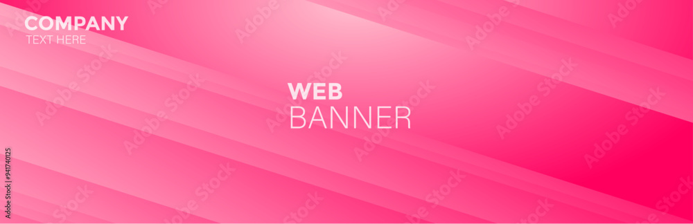 Pink gradient banner, background with wave Pink gradient banner, background with wave