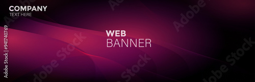Pink banner, background with glowing lights, Pink gradient web banner