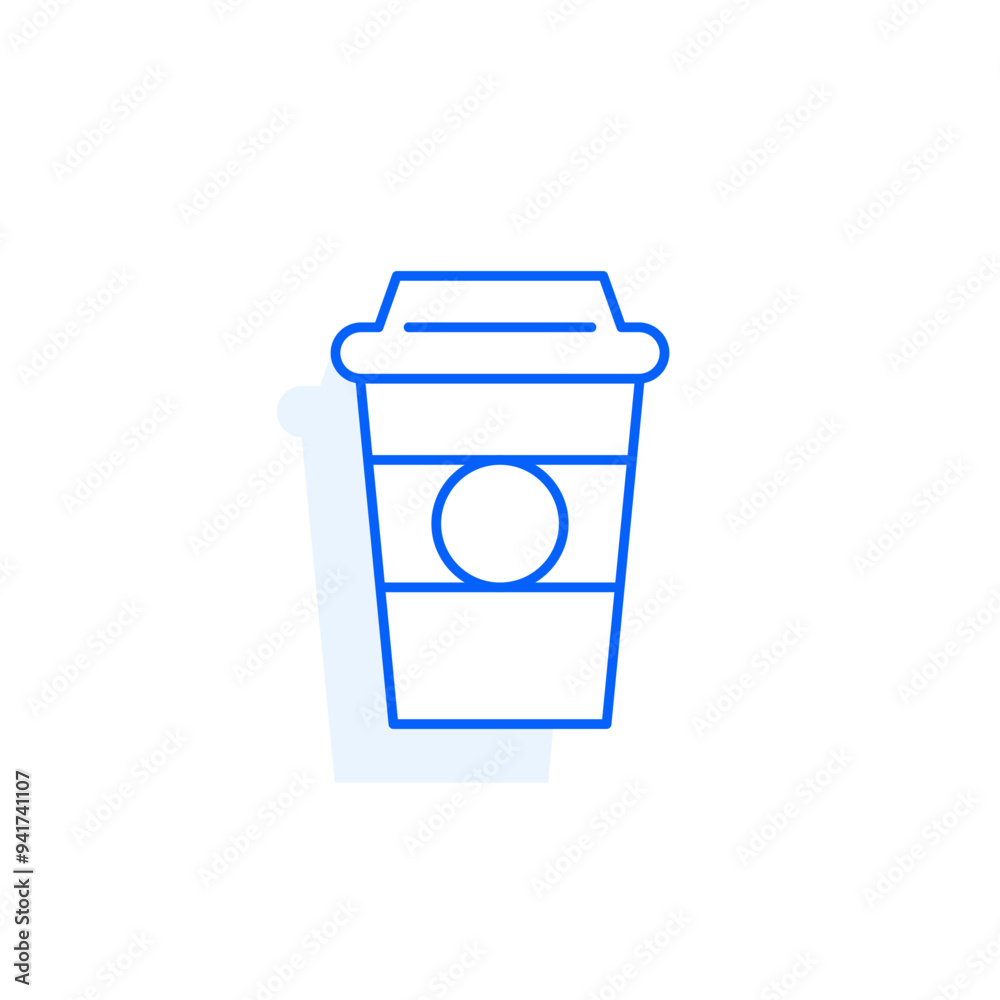 Coffee, drink food icon. Restaurant line editable sign. Public catering related icon. Menu category. Vector illustration in modern thin line style. Coffee, drink food icon. Restaurant line editable sign. Public catering related icon. Menu category. Vector illustration in modern thin line style.