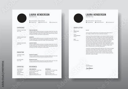 Resume cv and Cover Letter, clean and simple resume cv template, professional resume