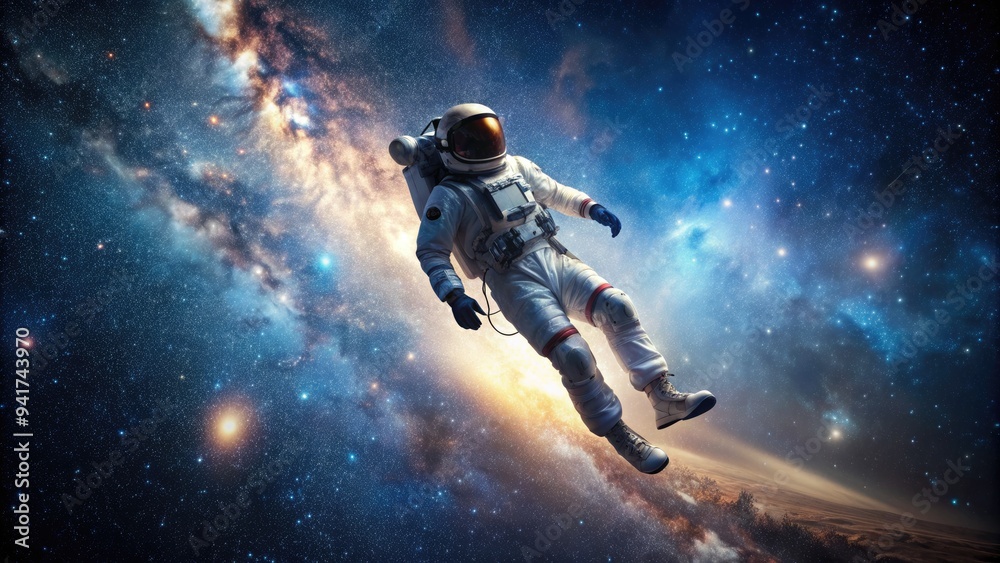 Glimmering Tides of Cosmic Dust: Celestial, Starry Night, Milky Way, Astronaut, Interstellar Glimmering Tides of Cosmic Dust: Celestial, Starry Night, Milky Way, Astronaut, Interstellar