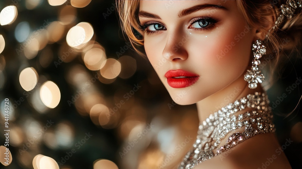 dazzling diamond jewelry on the elegant woman dazzling diamond jewelry on the elegant woman