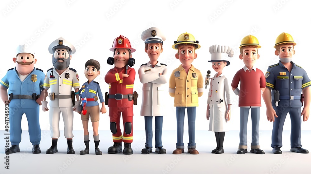 Cartoon Characters in Various Occupations Cartoon Characters in Various Occupations