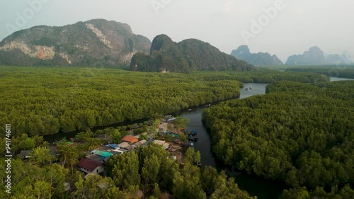 landscape with river and mountains