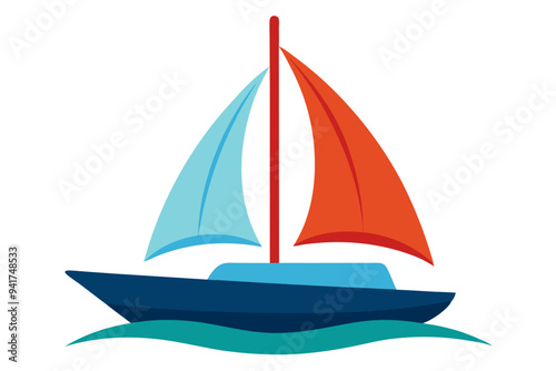 Sailboat Vector Illustration - Nautical SVG, Cricut Files, and Clipart for Logos & T-Shirt Graphics