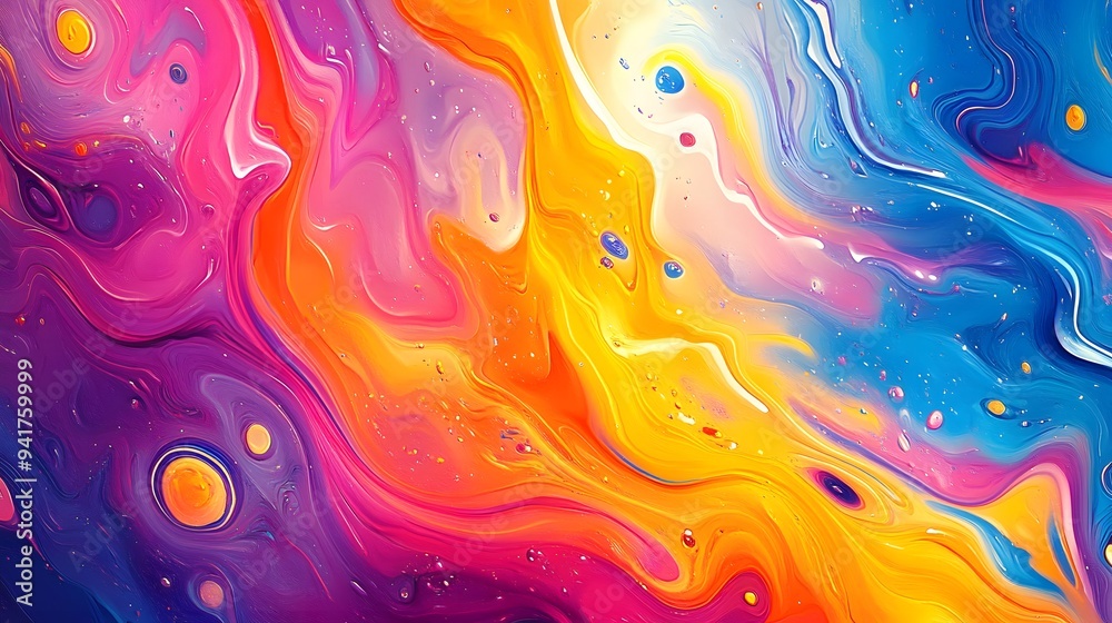 Energetic Swirling Abstract Background with Vivid Hues Energetic Swirling Abstract Background with Vivid Hues