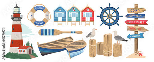 NAUTICAL MARINE BEACH SET