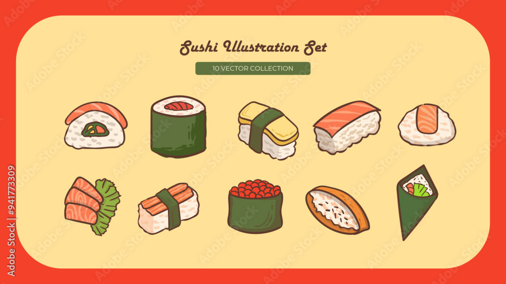 Sushi Illustration Set Sushi Illustration Set