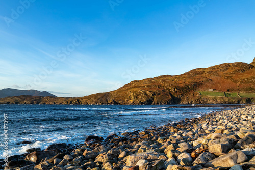 The Muckross Head pebble beach , County Donegal, reland.