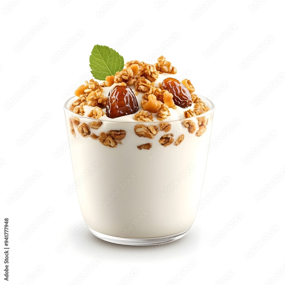Exquisite Chinese Rice Pudding with Dates in a Bowl Against a Clean White Background Exquisite Chinese Rice Pudding with Dates in a Bowl Against a Clean White Background