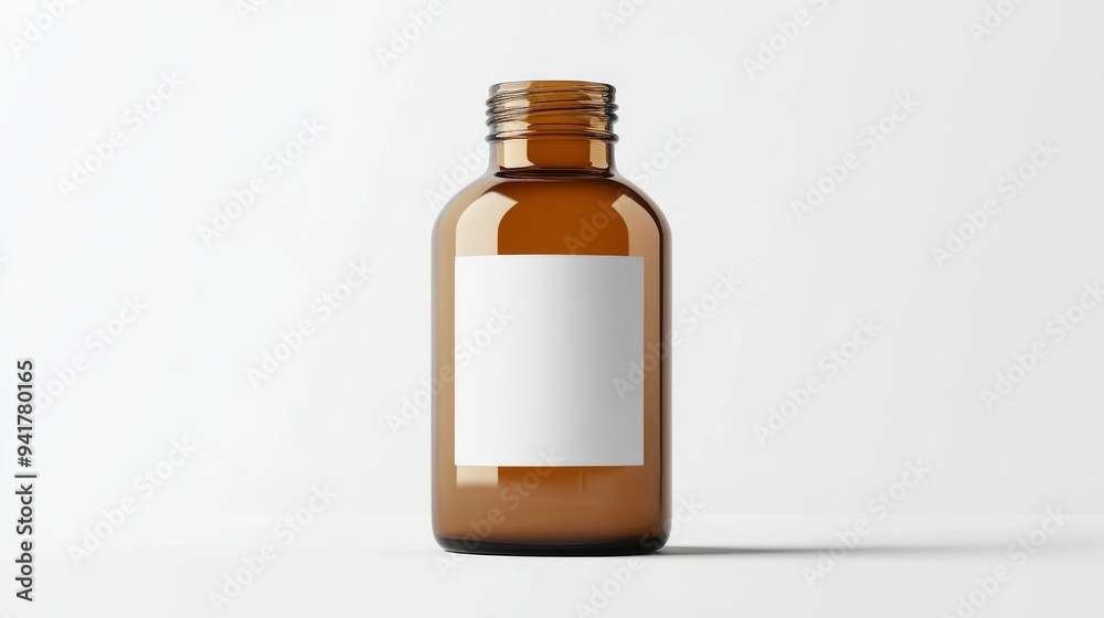 Mockup of a Glass Bottle with a Blank Label. Mockup of a Glass Bottle with a Blank Label.