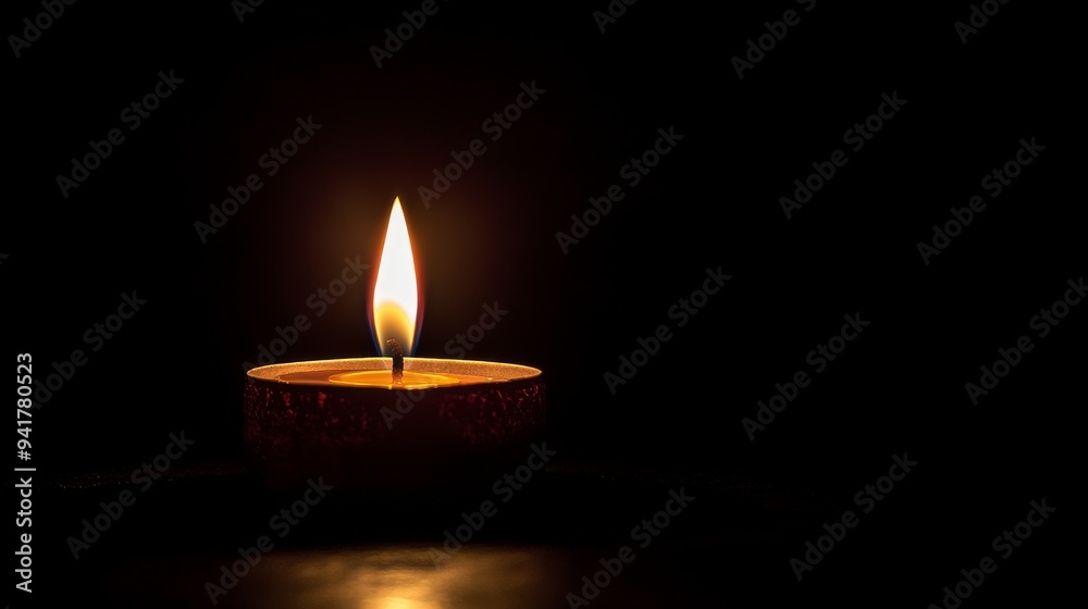 Single Candle Flame in the Dark. Single Candle Flame in the Dark.
