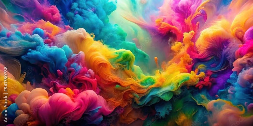 Obraz premium Abstract Swirling Colors in Water, abstract, colorful, vibrant, liquid art